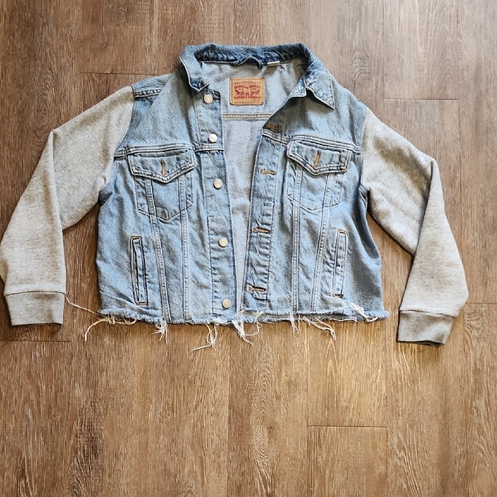 Levi's Women's Ex-boyfriend Hybrid Trucker Jacket Sz LARGE